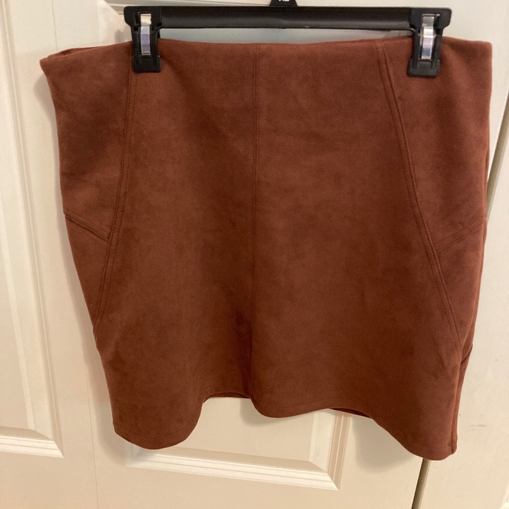 Brown suede skirt
